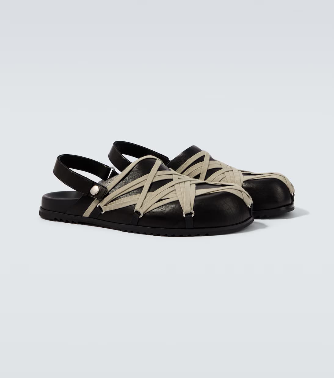  Megalace leather mules