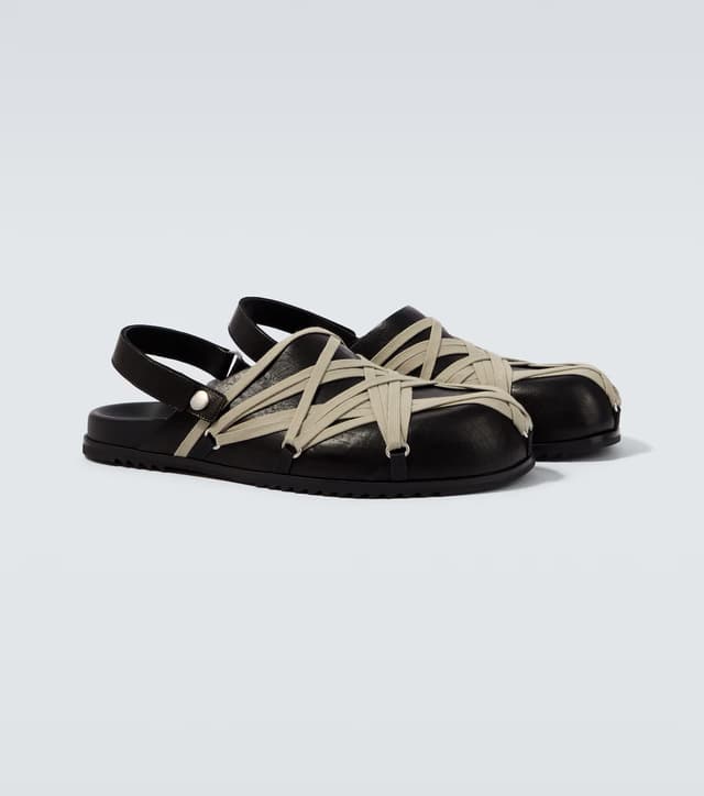  Megalace leather mules
