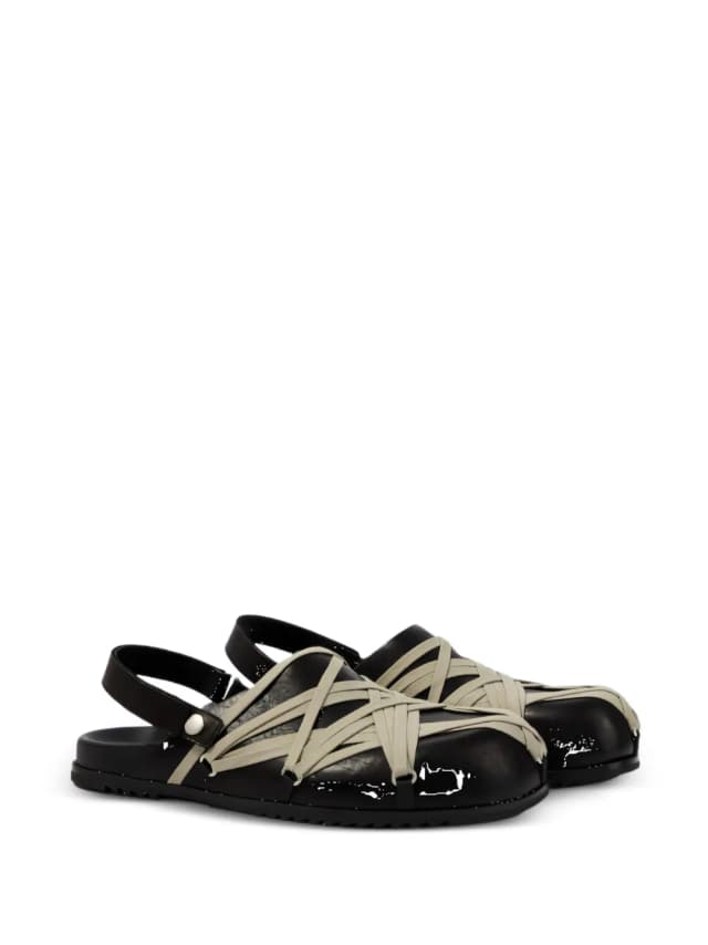 Megalace cross strap mules