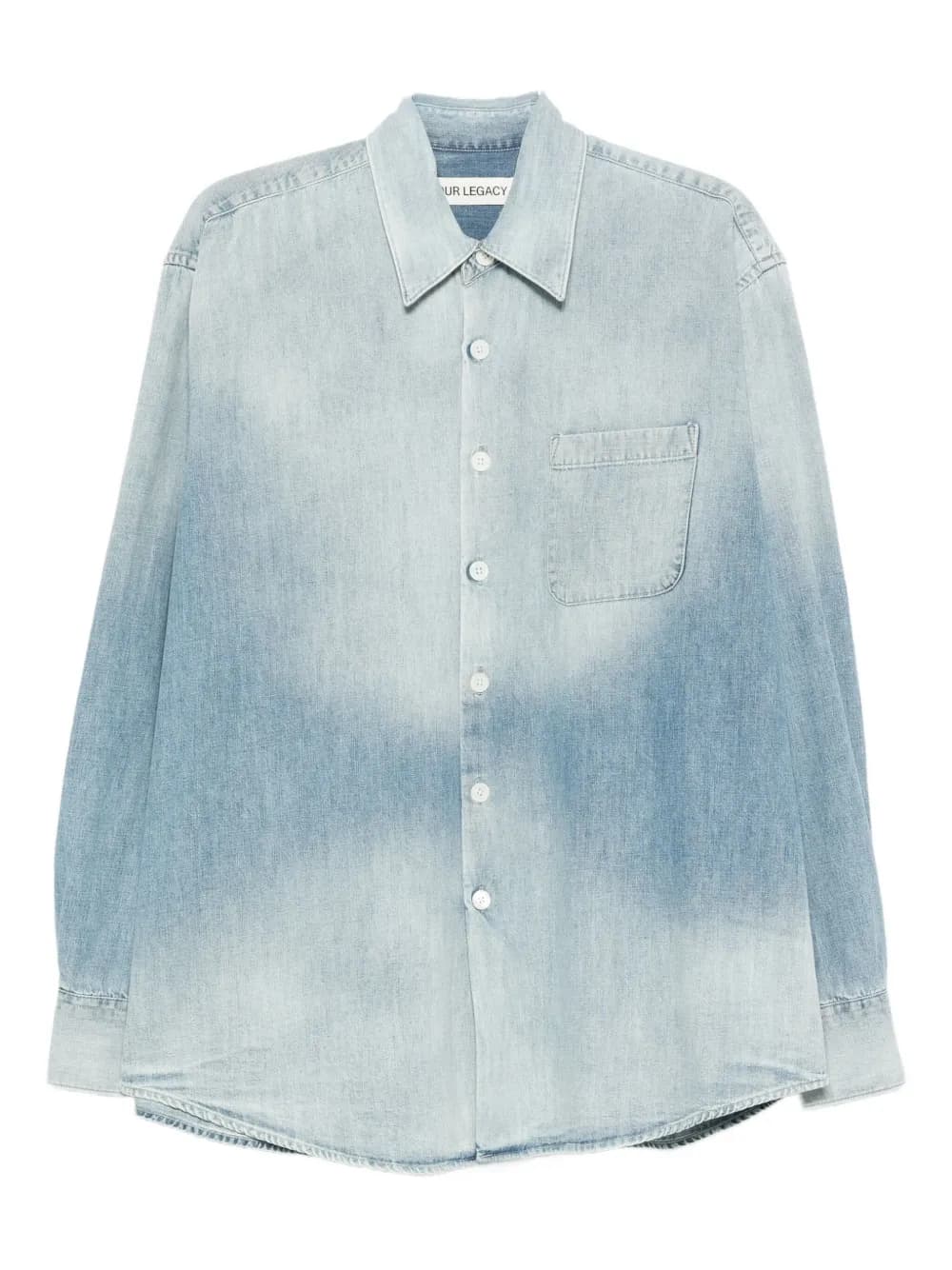 Above denim shirt
