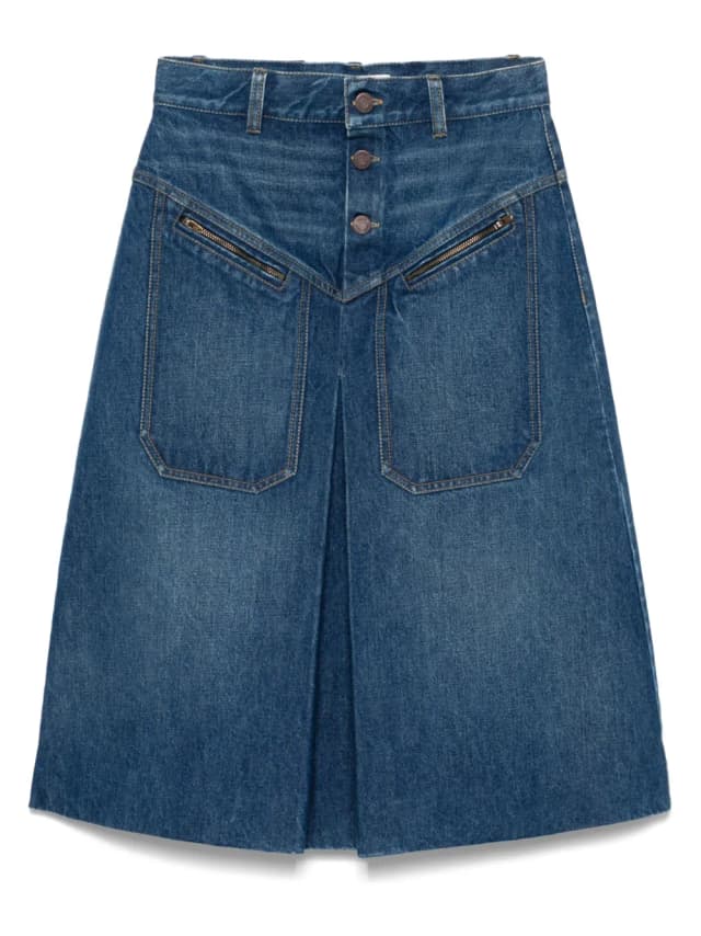 denim midi skirt