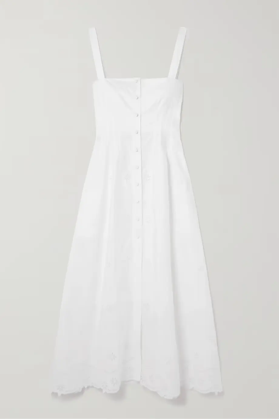 Broderie anglaise cotton-poplin midi dress