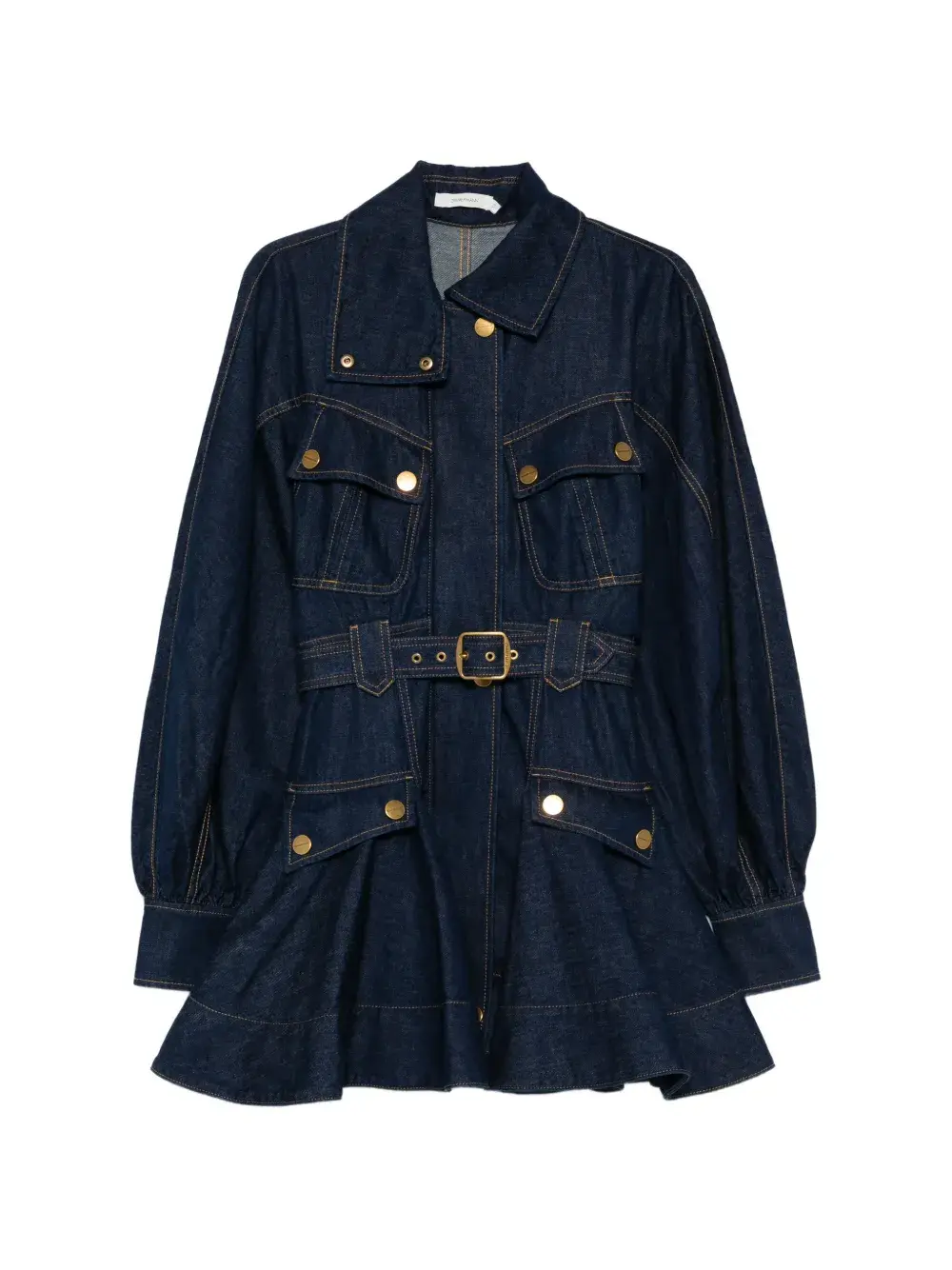 Luna denim button belted dress